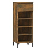 VidaXL Schoenenrek 40x36x105 cm bewerkt hout gerookt eikenkleurig