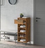 VidaXL Schoenenrek 40x36x105 cm bewerkt hout gerookt eikenkleurig