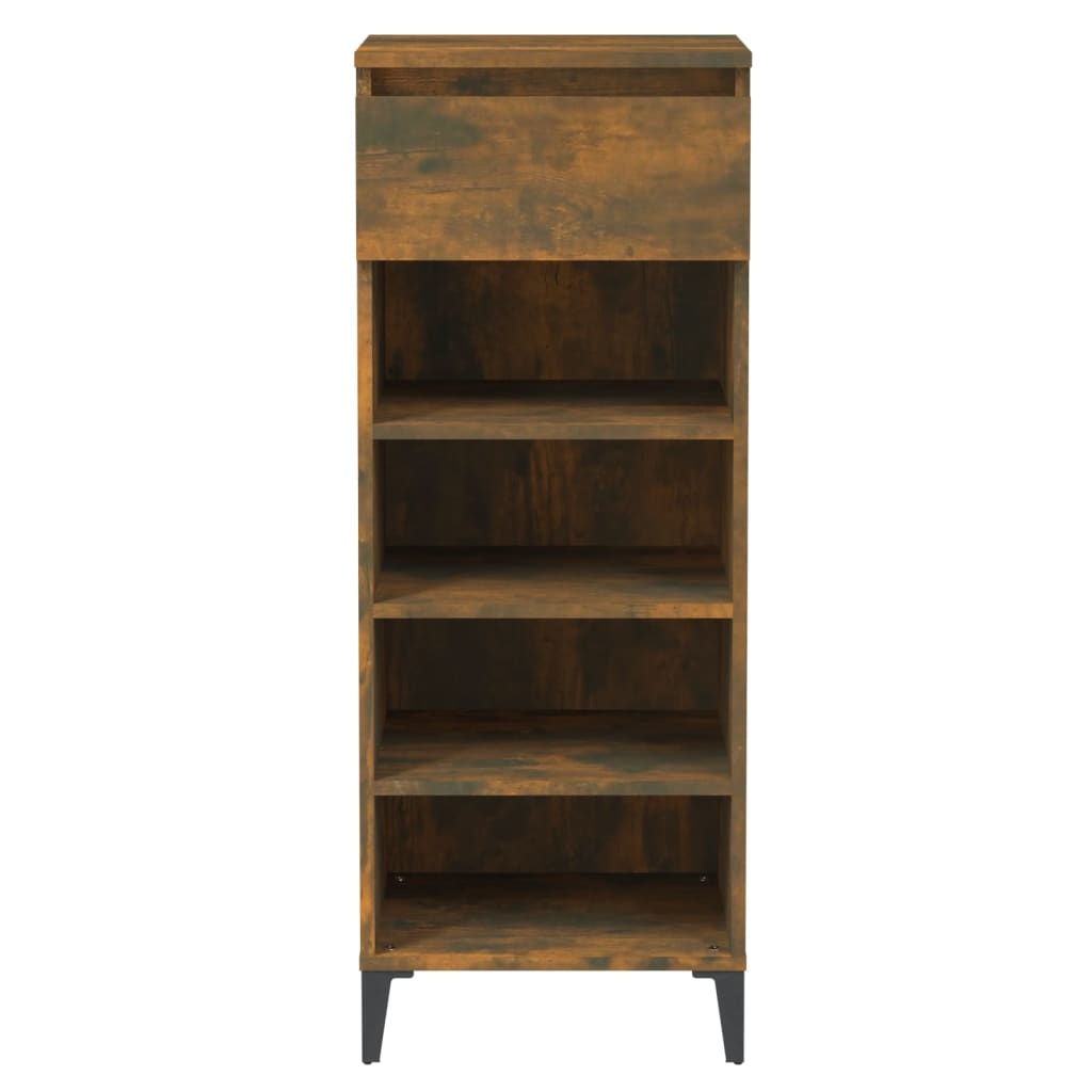VidaXL Schoenenrek 40x36x105 cm bewerkt hout gerookt eikenkleurig