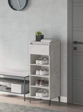 VidaXL Schoenenkast 40x36x105 cm bewerkt hout betongrijs