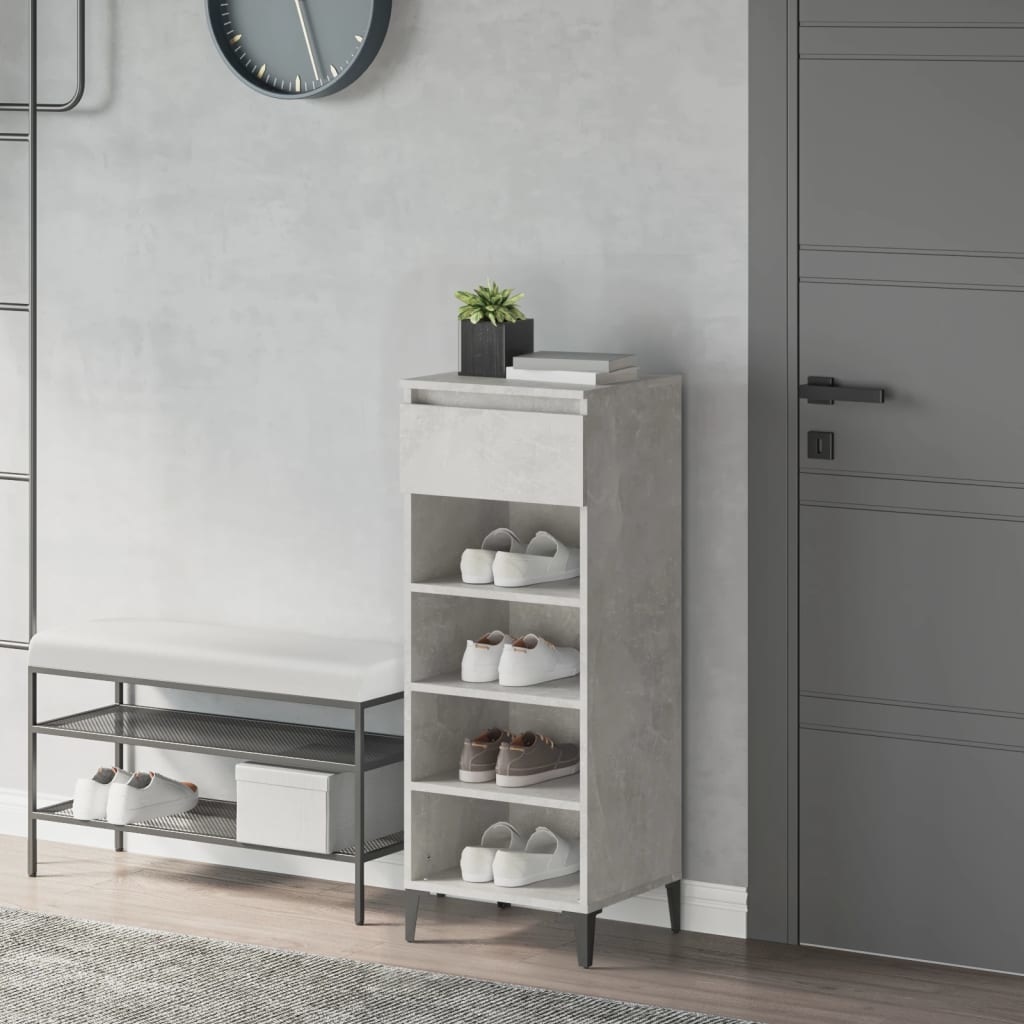 VidaXL Schoenenkast 40x36x105 cm bewerkt hout betongrijs