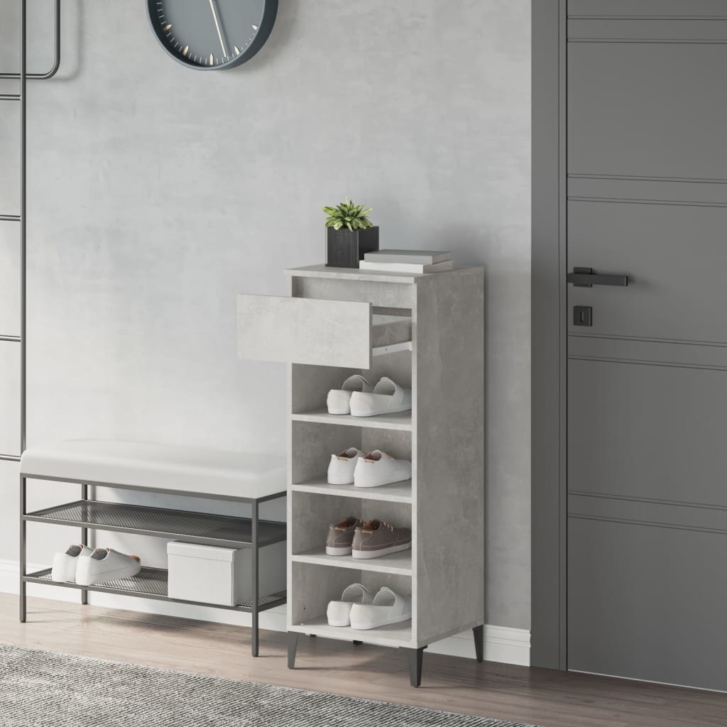 VidaXL Schoenenkast 40x36x105 cm bewerkt hout betongrijs