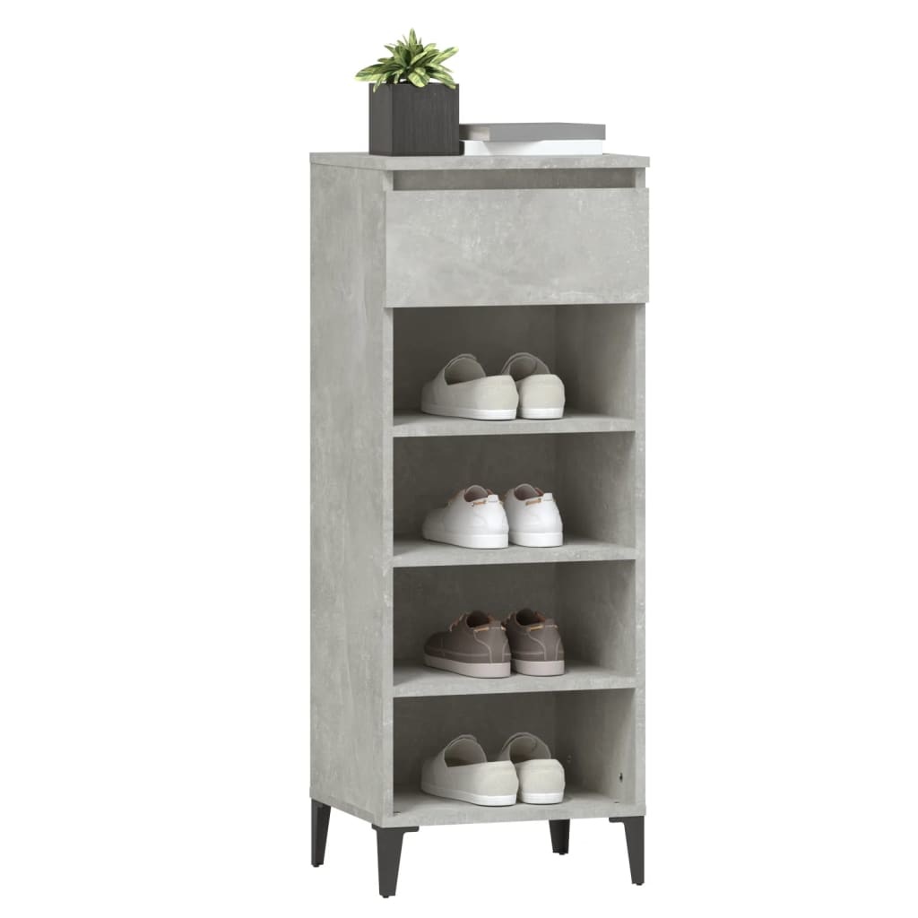 VidaXL Schoenenkast 40x36x105 cm bewerkt hout betongrijs