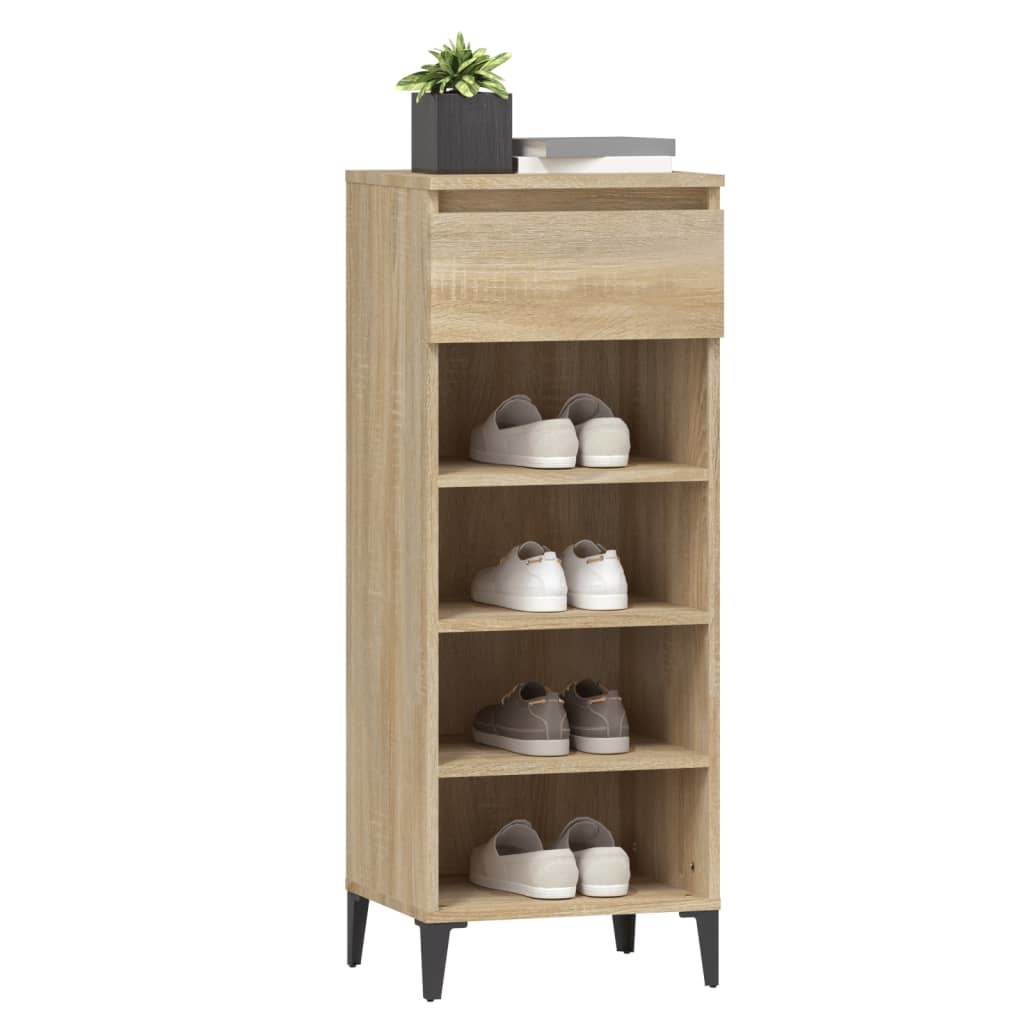 VidaXL Schoenenrek 40x36x105 cm bewerkt hout sonoma eikenkleurig