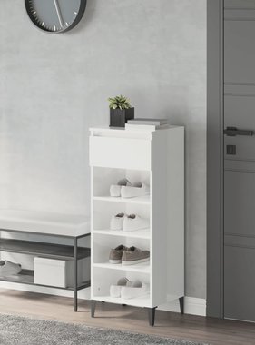 VidaXL Schoenenrek 40x36x105 cm bewerkt hout hoogglans wit