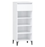 VidaXL Schoenenrek 40x36x105 cm bewerkt hout hoogglans wit
