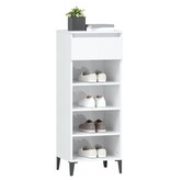 VidaXL Schoenenrek 40x36x105 cm bewerkt hout hoogglans wit