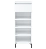 VidaXL Schoenenrek 40x36x105 cm bewerkt hout hoogglans wit