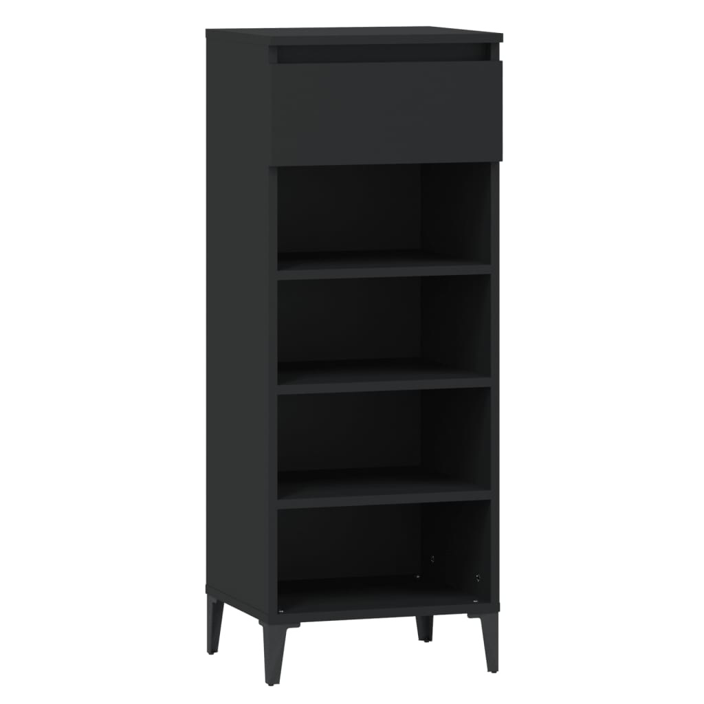 VidaXL Schoenenrek 40x36x105 cm bewerkt hout zwart