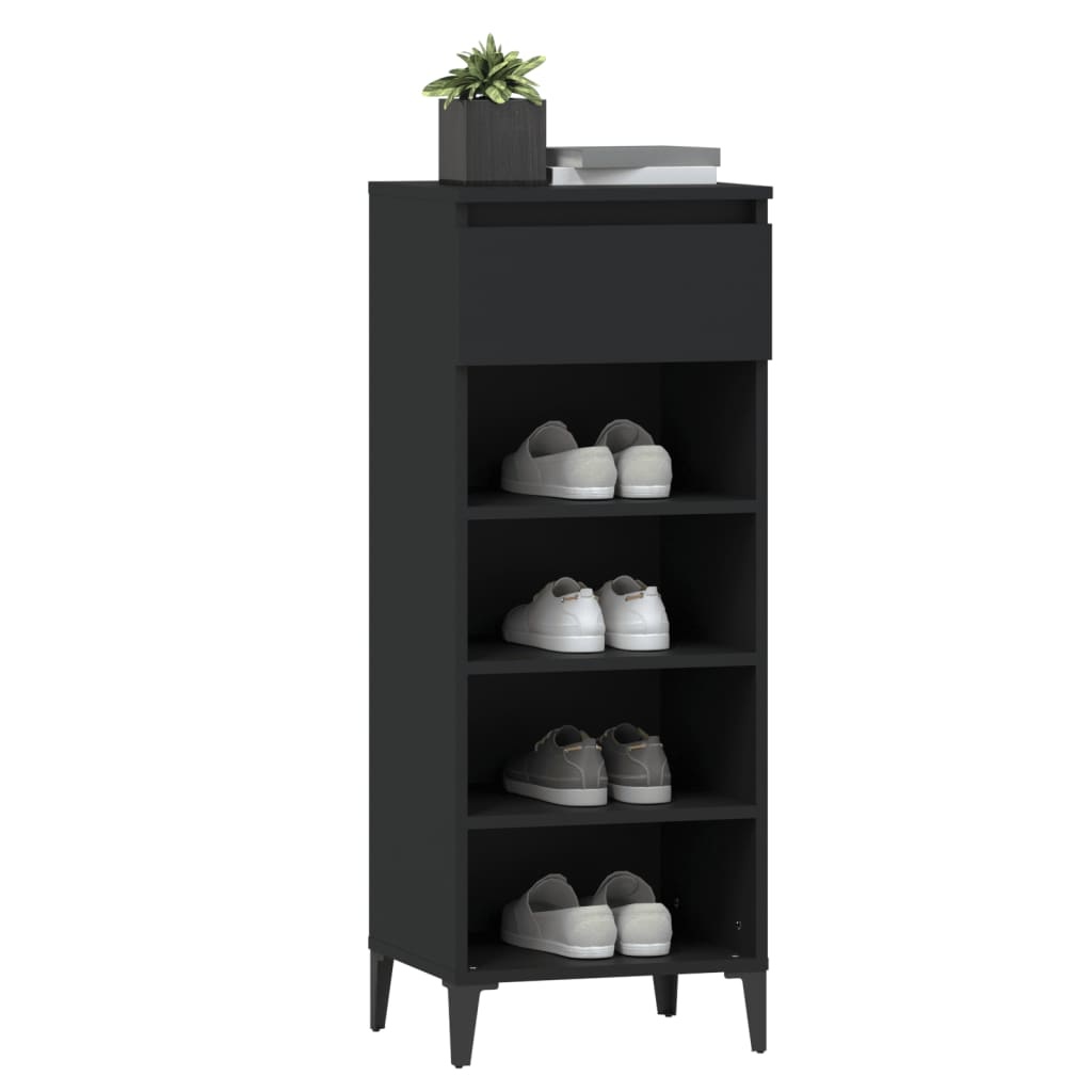 VidaXL Schoenenrek 40x36x105 cm bewerkt hout zwart