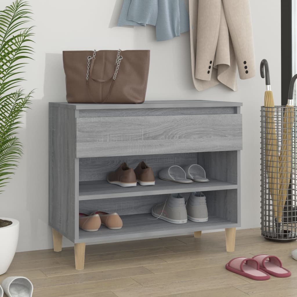 VidaXL Schoenenkast 70x36x60 cm bewerkt hout sonoma grijs
