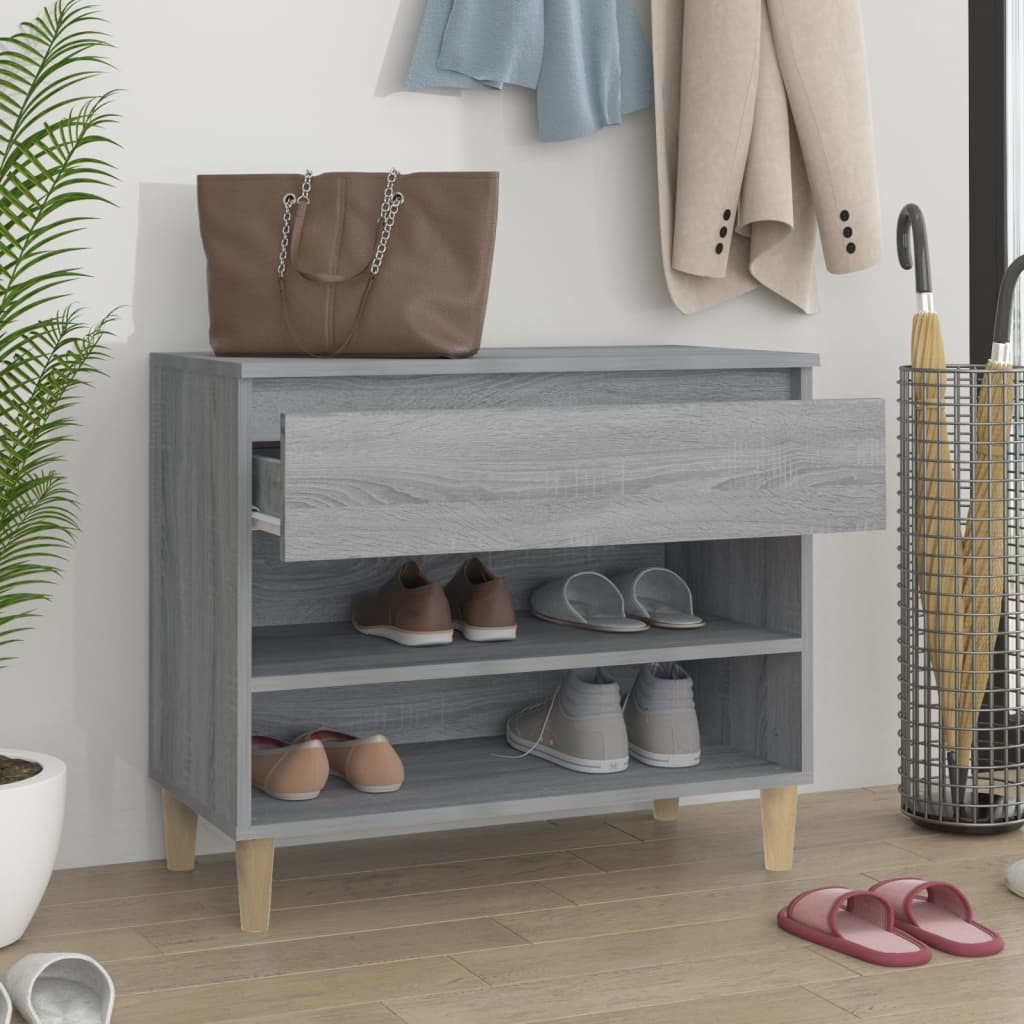 VidaXL Schoenenkast 70x36x60 cm bewerkt hout sonoma grijs