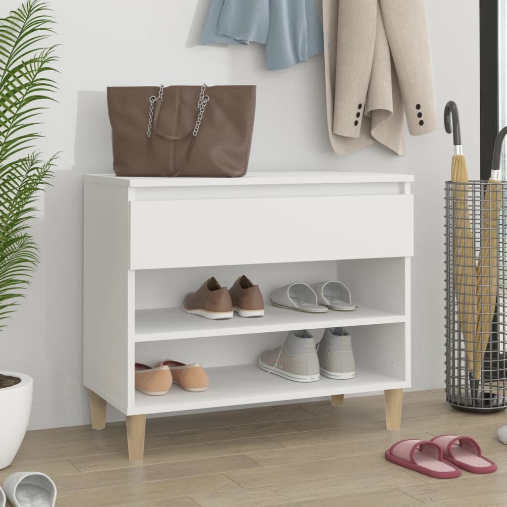 VidaXL Schoenenkast 70x36x60 cm bewerkt hout wit