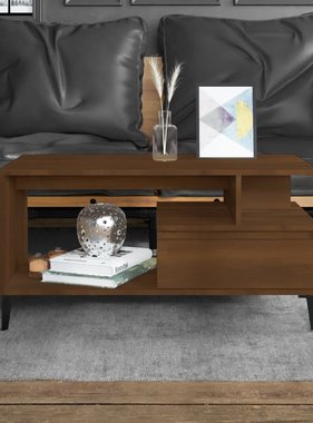 VidaXL Salontafel 90x49x45 cm bewerkt hout bruineiken