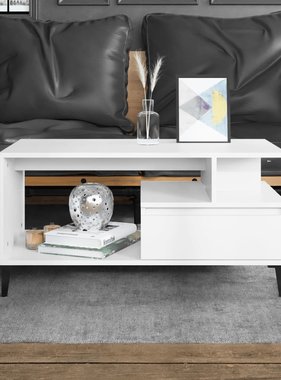 VidaXL Salontafel 90x49x45 cm bewerkt hout wit