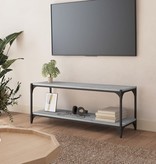 vidaXL Tv-meubel 100x33x41 cm bewerkt hout en staal grijs sonoma eiken