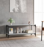 vidaXL Tv-meubel 100x33x41 cm bewerkt hout en staal grijs sonoma eiken