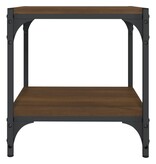 vidaXL Tv-meubel 40x33x41 cm bewerkt hout en staal bruineikenkleurig