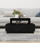 VidaXL Salontafel 80x55x40,5 cm massief grenenhout zwart