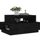 VidaXL Salontafel 80x55x40,5 cm massief grenenhout zwart