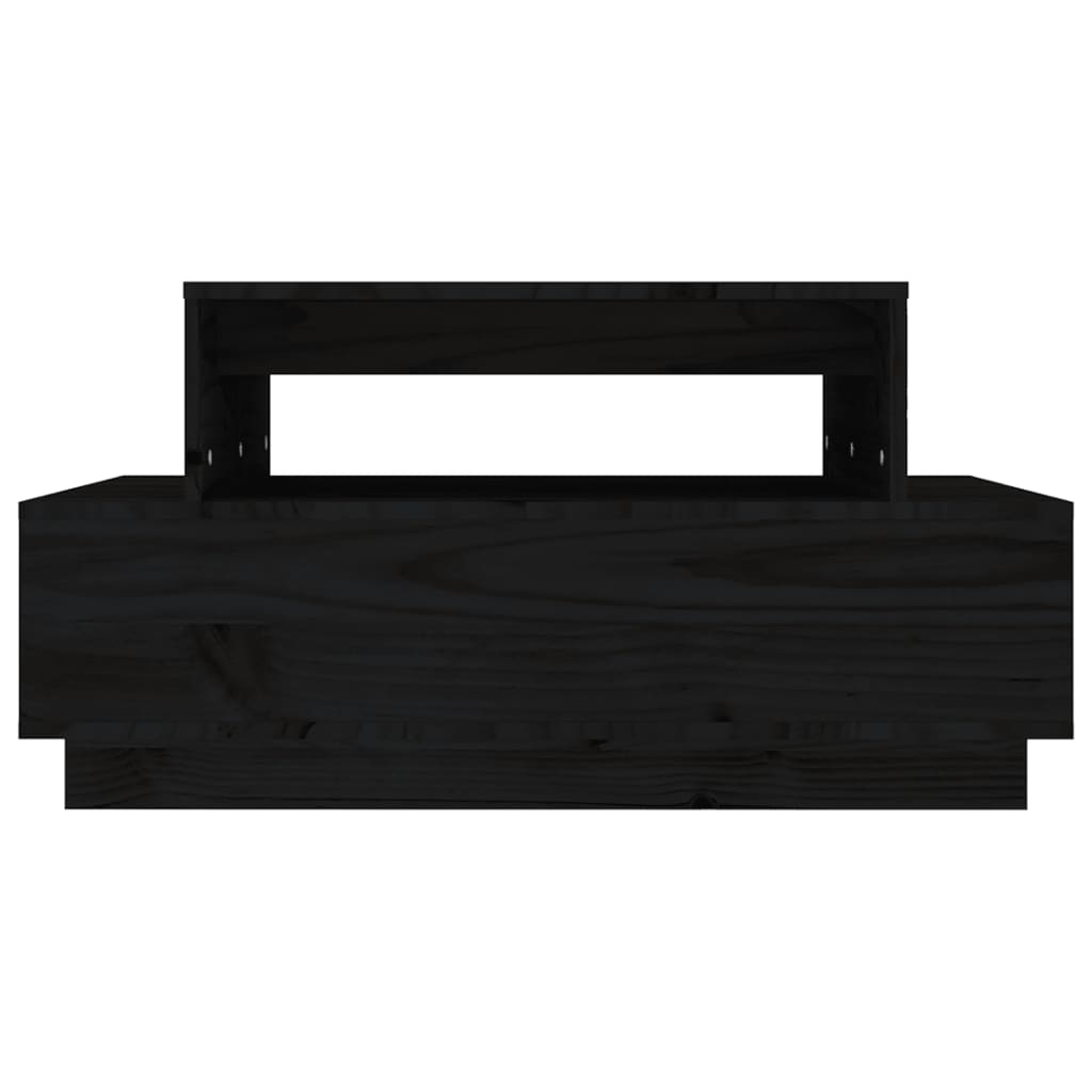 VidaXL Salontafel 80x55x40,5 cm massief grenenhout zwart