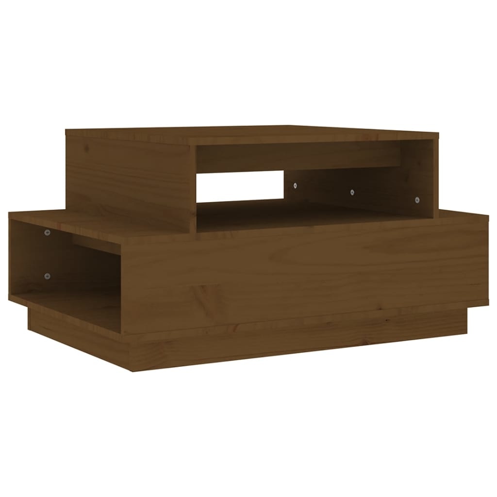 VidaXL Salontafel 80x55x40,5 cm massief grenenhout honingbruin