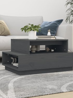 VidaXL Salontafel 80x55x40,5 cm massief grenenhout grijs