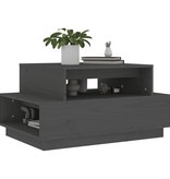 VidaXL Salontafel 80x55x40,5 cm massief grenenhout grijs
