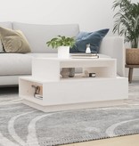 VidaXL Salontafel 80x55x40,5 cm massief grenenhout wit
