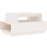 VidaXL Salontafel 80x55x40,5 cm massief grenenhout wit