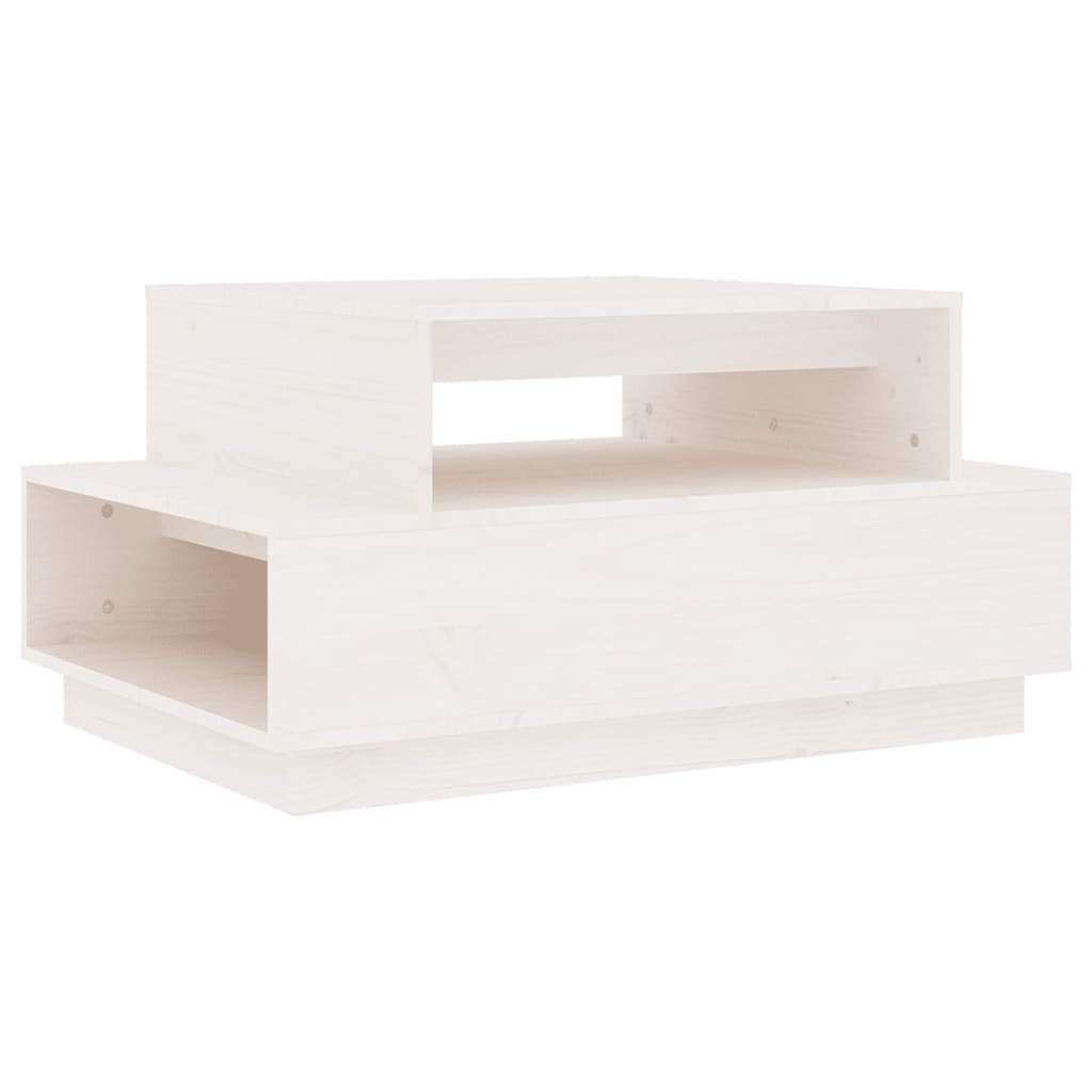 VidaXL Salontafel 80x55x40,5 cm massief grenenhout wit