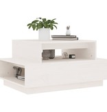 VidaXL Salontafel 80x55x40,5 cm massief grenenhout wit