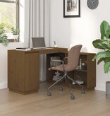 VidaXL Bureau 110x50x75 cm massief grenenhout honingbruin
