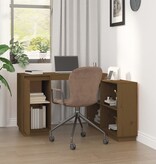 VidaXL Bureau 110x50x75 cm massief grenenhout honingbruin