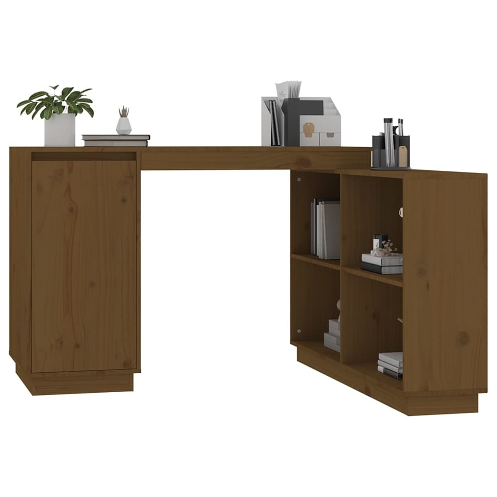 VidaXL Bureau 110x50x75 cm massief grenenhout honingbruin