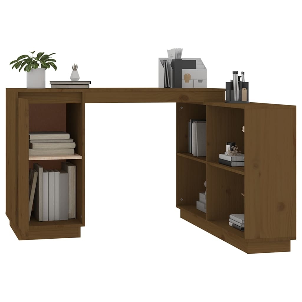 VidaXL Bureau 110x50x75 cm massief grenenhout honingbruin