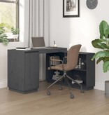 VidaXL Bureau 110x50x75 cm massief grenenhout grijs
