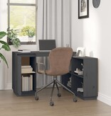 VidaXL Bureau 110x50x75 cm massief grenenhout grijs