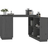 VidaXL Bureau 110x50x75 cm massief grenenhout grijs