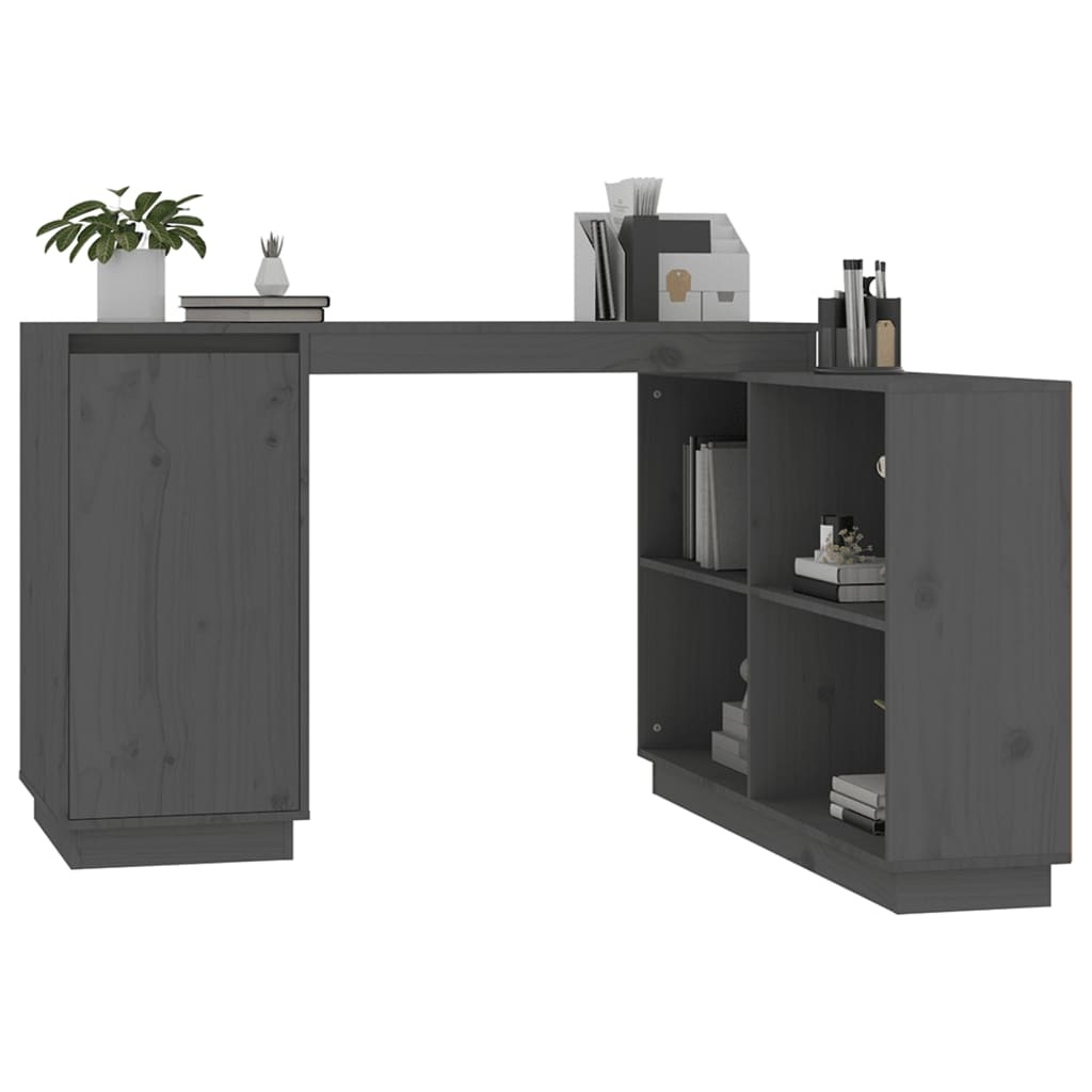VidaXL Bureau 110x50x75 cm massief grenenhout grijs