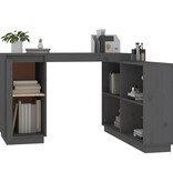 VidaXL Bureau 110x50x75 cm massief grenenhout grijs
