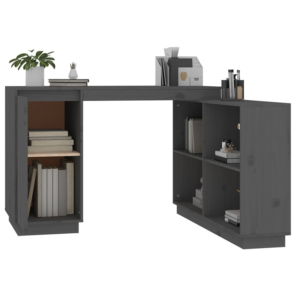 VidaXL Bureau 110x50x75 cm massief grenenhout grijs