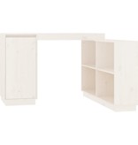 VidaXL Bureau 110x50x75 cm massief grenenhout wit