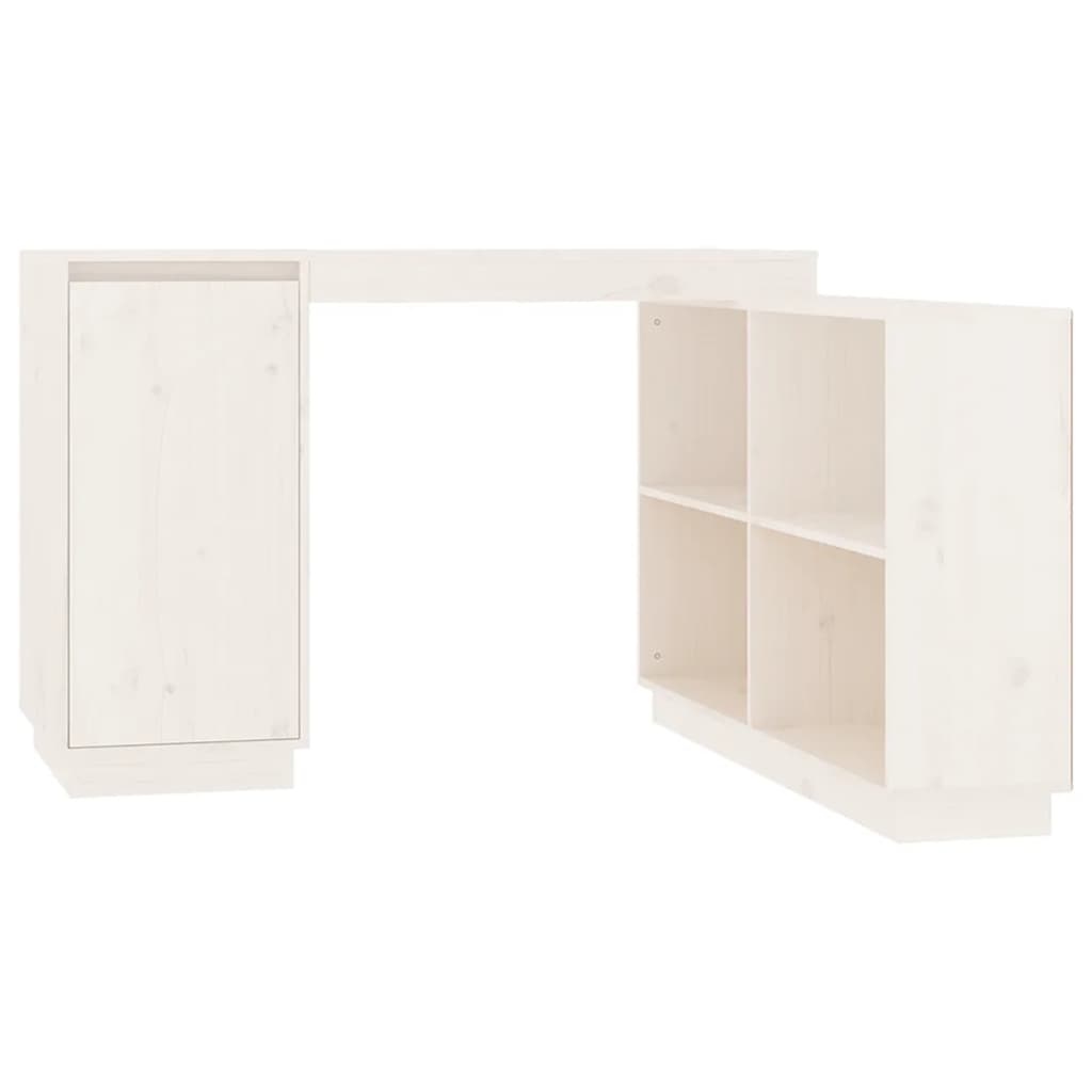 VidaXL Bureau 110x50x75 cm massief grenenhout wit
