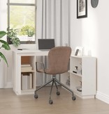 VidaXL Bureau 110x50x75 cm massief grenenhout wit