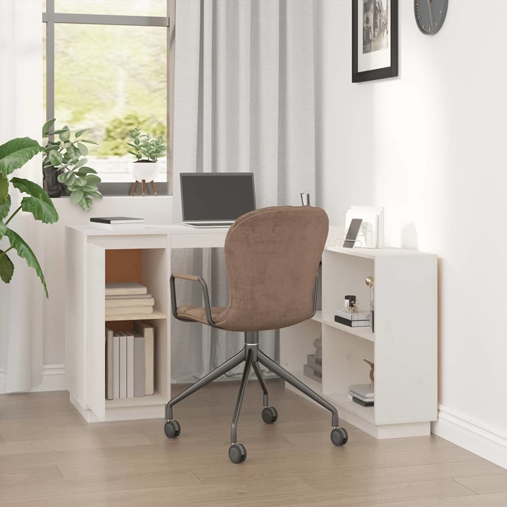 VidaXL Bureau 110x50x75 cm massief grenenhout wit