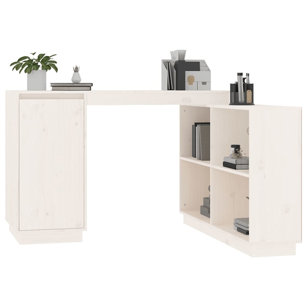 VidaXL Bureau 110x50x75 cm massief grenenhout wit