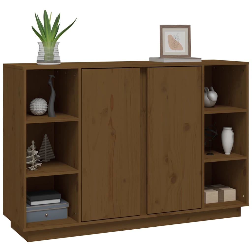 VidaXL Dressoir 120x35x80 cm massief grenenhout honingbruin