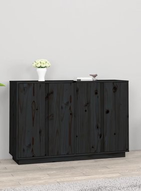 VidaXL Dressoir 120x35x80 cm massief grenenhout zwart