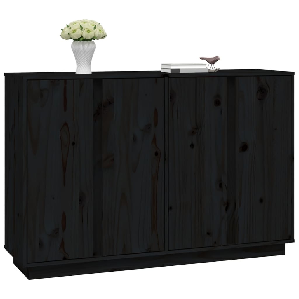 VidaXL Dressoir 120x35x80 cm massief grenenhout zwart